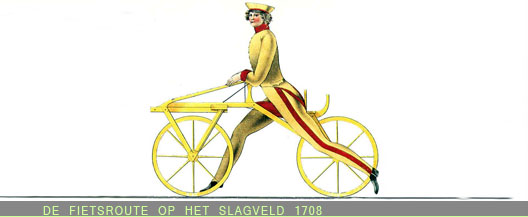 de fietsroute op het slagveld